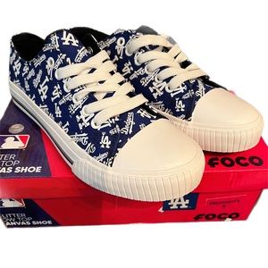 LA Dodgers Sneakers FOCO Low Top Canvas Shoes Women’s Size 9 New in Box Blue